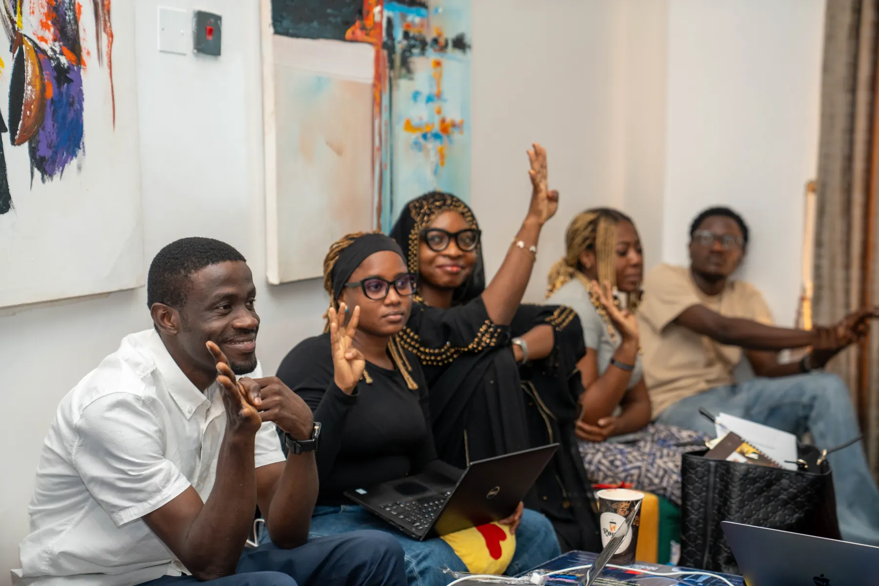 Participants engaged during a working session